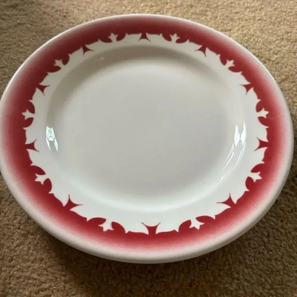 Jackson China 9.5” Red Airbrushed Restaurant Ware Dinner Plate